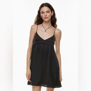 Aritzia Wilfred Lover Satin Mini Dress Black Size XS